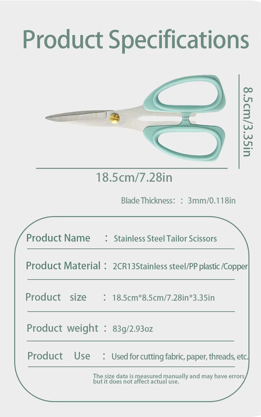 Stainless Steel Blades Plastic Handles Ultra Sharp Fabric Scissors