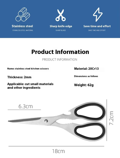 All Stainless Steel Multifunctional Kitchen Scissors