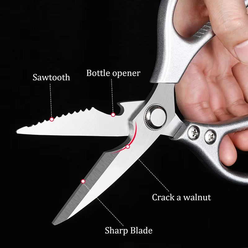 Sliver Heavy Duty Sharp Stainless Steel MultiFunction Kitchen Scissors