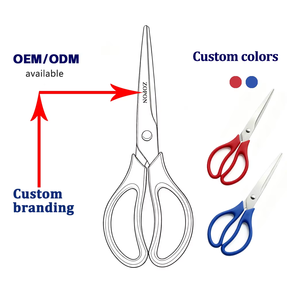 Multipurpose Scissors with Stainless Steel Blades Smooth Edge Comfort-Grip Plastic Handles