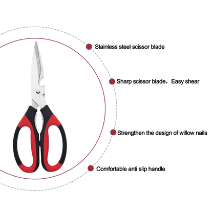 Stainless Steel Kitchen Scissors Multi-Purpose Household Food Scissors