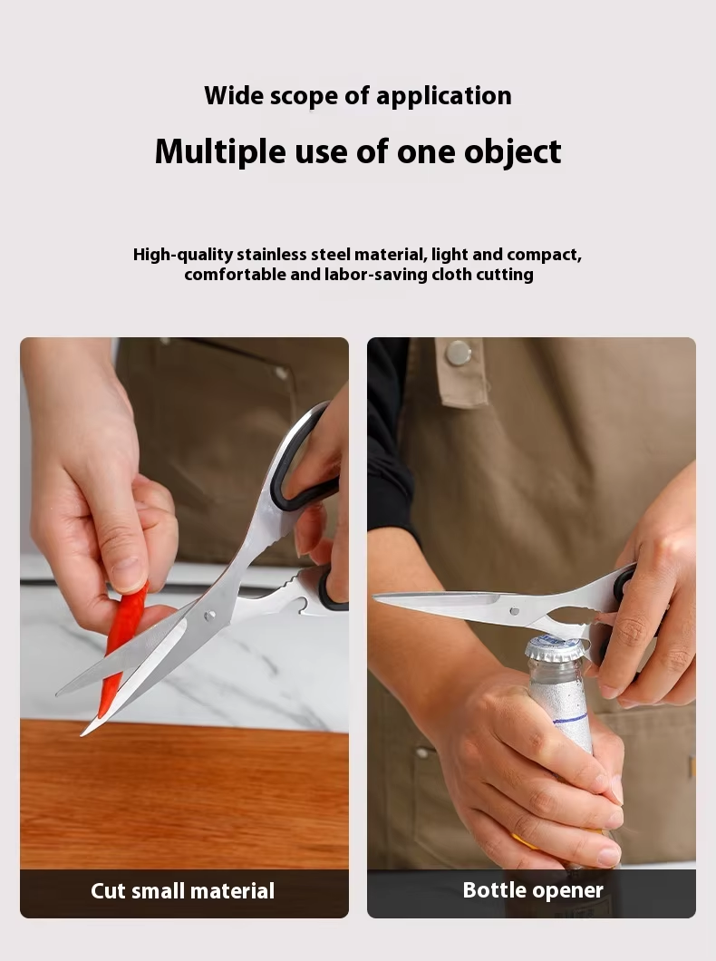All Stainless Steel Multifunctional Kitchen Scissors