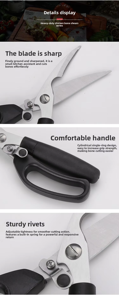 Stainless Steel Cylinder Chicken Bone Multi-Function Kitchen Scissors