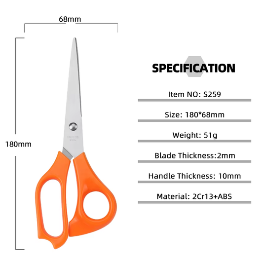 Durable Sharp Stainless Steel Scissors for Home School Office Use
