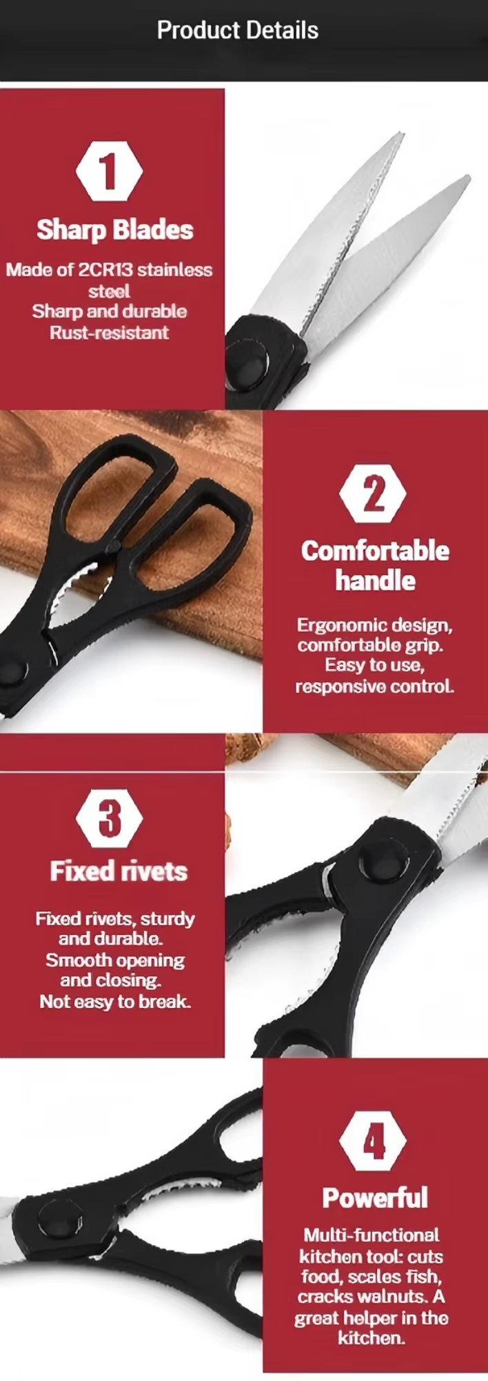 Stainless Steel Heavy Duty Kitchen Scissors